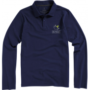 Męskie polo Oakville z długim rękawem, xl, niebieski