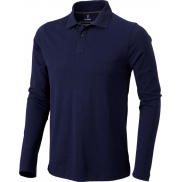 Męskie polo Oakville z długim rękawem, 3xl, niebieski
