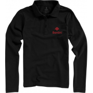 Damskie polo Oakville z długim rękawem, xl, czarny