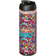 Bidon H2O Vibe o pojemności 850 ml z otwieranym wieczkiem, szary, czarny