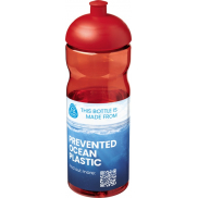 Bidon H2O Eco o pojemności 650 ml z wypukłym wieczkiem, czerwony