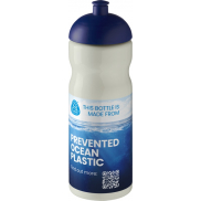 Bidon H2O Eco o pojemności 650 ml z wypukłym wieczkiem, biały, niebieski