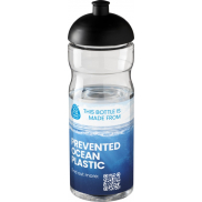 Bidon H2O Eco o pojemności 650 ml z wypukłym wieczkiem, biały, czarny