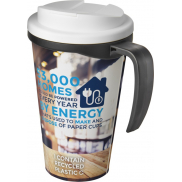 Kubek Brite-Americano® 350 ml z wieczkiem zapobiegającym rozchlapaniu, czarny, biały