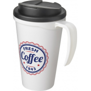 Americano® Grande 350 ml mug with spill-proof lid, biały, czarny