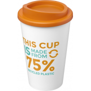 Kubek Americano Eco z recyklingu o pojemności 350 ml, biały, pomarańczowy