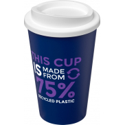 Kubek Americano Eco z recyklingu o pojemności 350 ml, niebieski, biały