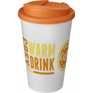 Kubek Americano® 350 ml z pokrywką chroniącą przed rozlaniem, biały, pomarańczowy