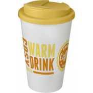 Kubek Americano® 350 ml z pokrywką chroniącą przed rozlaniem, biały, żółty