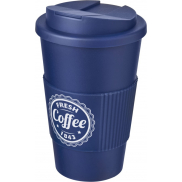 Kubek Americano® 350 ml z uchwytem i pokrywką chroniącą przed rozlaniem, niebieski