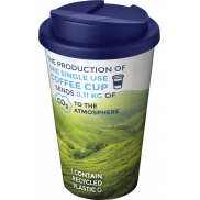 Kubek Brite-Americano® 350 ml z wieczkiem zapobiegającym rozchlapaniu, biały, niebieski