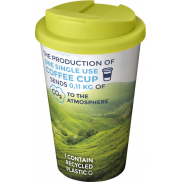 Kubek Brite-Americano® 350 ml z wieczkiem zapobiegającym rozchlapaniu, biały, zielony