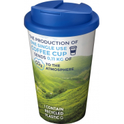 Kubek Brite-Americano® 350 ml z wieczkiem zapobiegającym rozchlapaniu, biały, niebieski