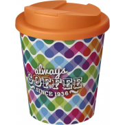 Brite-Americano® Espresso 250 ml tumbler with spill-proof lid, biały, pomarańczowy