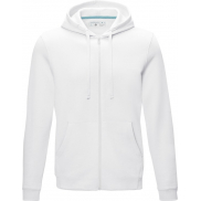 Męska organiczna bluza na suwak z kapturem Ruby, xs, biały