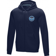 Męska organiczna bluza na suwak z kapturem Ruby, xxl, niebieski