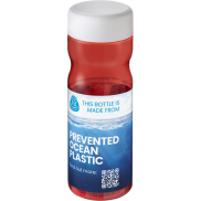 Butelka H2O Active® Eco Base 650 ml screw cap, czerwony, biały