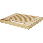 Pao bambusowa deska do krojenia z nożem, piasek pustyni, szary