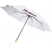 Składany wiatroodporny parasol 51 cm z PET z recyklingu Birgit, biały