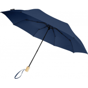 Składany wiatroodporny parasol 51 cm z PET z recyklingu Birgit, niebieski