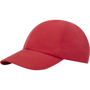 Mica 6 panelowa czapka GRS z recyklingu o młodzieżowym kroju, czerwony