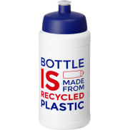Baseline 500 ml butelka sportowa z recyklingu, biały, niebieski