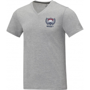 Koszulka męska Somoto z krótkim rękawem i kołnierzem w serek , xs, szary