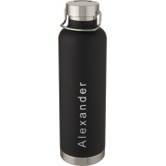 Miedziany, izolowany próżniowo bidon Thor o pojemności 1 l, czarny