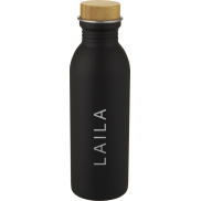 Bidon Kalix o pojemności 650 ml ze stali nierdzewnej, czarny