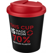 Kubek Americano® Espresso Eco z recyklingu o pojemności 250 ml z pokrywą odporną na zalanie , czarny, czerwony