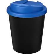Kubek Americano® Espresso Eco z recyklingu o pojemności 250 ml z pokrywą odporną na zalanie , czarny, niebieski