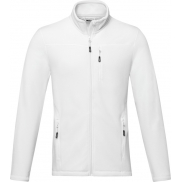 Amber męska kurtka polarowa z zamkiem na całej długości z recyklingu z certyfikatem GRS, l, biały