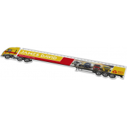 Linijka Tait o długości 30 cm wykonana z tworzywa sztucznego pochodzącego z recyklingu w kształcie ciężarówki, biały