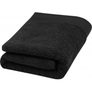 Nora bawełniany ręcznik kąpielowy o gramaturze 550 g/m² i wymiarach 50 x 100 cm, czarny