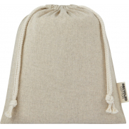 Pheebs torba na prezent z bawełny z recyklingu o gramaturze 150 g/m² i z certyfikatem GRS, średnia o pojemności 1,5 l, piasek pu