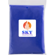 Mayan jednorazowe poncho przeciwdeszczowe z recyklingu z certyfikatem GRS, z pokrowcem do przechowywania , niebieski