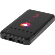 Loop powerbank o pojemności 10 000 mAh z tworzyw sztucznych pochodzących z recyklingu , czarny