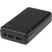 Loop powerbank o pojemności 20 000 mAh z tworzyw sztucznych pochodzących z recyklingu , czarny