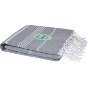 Anna bawełniany ręcznik hammam o gramaturze 150 g/m² i wymiarach 100 x 180 cm, szary