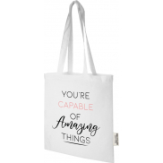 Madras torba na zakupy z bawełny z recyklingu o gramaturze 140 g/m2 i pojemności 7 l, biały