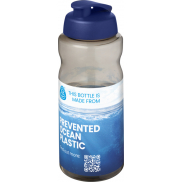 H2O Active® Eco Big Base bidon z wieczkiem zaciskowym o pojemności 1 litra, szary, niebieski
