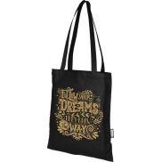 Zeus tradycyjna torba na zakupy o pojemności 6 l wykonana z włókniny z recyklingu z certyfikatem GRS, czarny