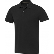 Emerald koszulka polo unisex z recyklingu z krótkim rękawem, l, czarny