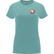 Capri koszulka damska z krótkim rękawem, 3xl, niebieski