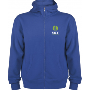 Montblanc bluza unisex z kapturem z suwakiem na całej długości, xl, niebieski