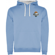 Urban męska bluza z kapturem, s, niebieski, biały