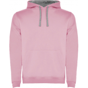 Urban męska bluza z kapturem, s, różowy, szary