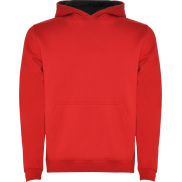 Urban dziecięca bluza z kapturem, 3/4, czerwony, czarny