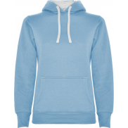 Urban damska bluza z kapturem, 2xl, niebieski, biały