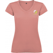 Victoria damska koszulka z krótkim rękawem i dekoltem w serek, xl, pomarańczowy